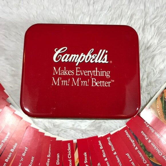 NWOT Vintage Campbell's Condensed Souper Recipe Tin + 24 Recipes + Divider Cards - Picture 7 of 14